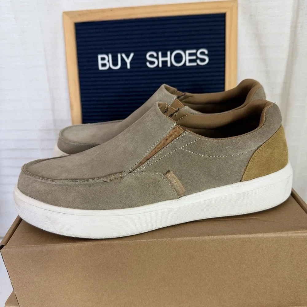 OrthoComfoot Slip On Suede Shoes Mens‎ Size 43 ZGXX02 Planter Fasciitis Loafers